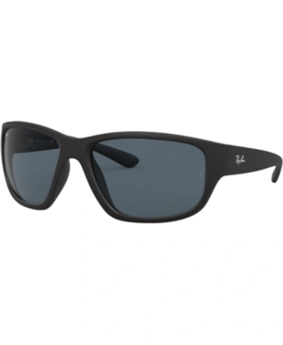 Shop Ray Ban Ray-ban Men's Sunglasses, Rb4300 63 In Matte Black, Blue