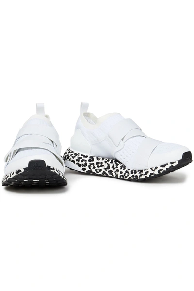 Shop Adidas By Stella Mccartney Ultraboost Leopard-print Stretch-knit Sneakers In White