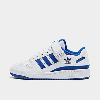 Shop Adidas Originals Adidas Big Kids' Originals Forum Low Casual Shoes In Cloud White/royal Blue/cloud White