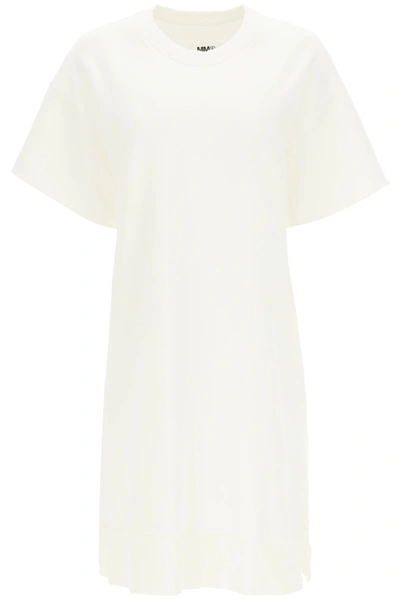 Shop Mm6 Maison Margiela Fleece Mini Dress In White
