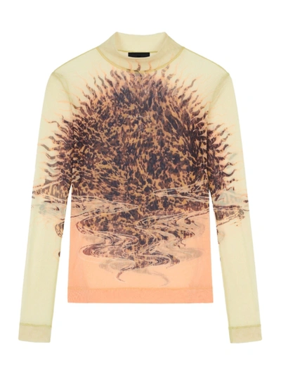 Shop Givenchy Second Skin Effect Printed Top Lemonade Yellow