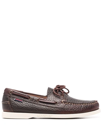 Shop Sebago Leather Boat Shoes In Braun