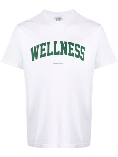 Shop Sporty And Rich Wellness Ivy Print T-shirt In Weiss