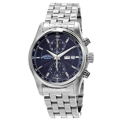 Shop Armand Nicolet Mh2 Mens Chronograph Automatic Watch A647a-bu-ma2640a In Blue
