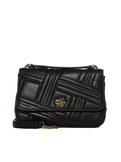Dkny Alice Medium Quilted Leather Bag In Black Gold | ModeSens
