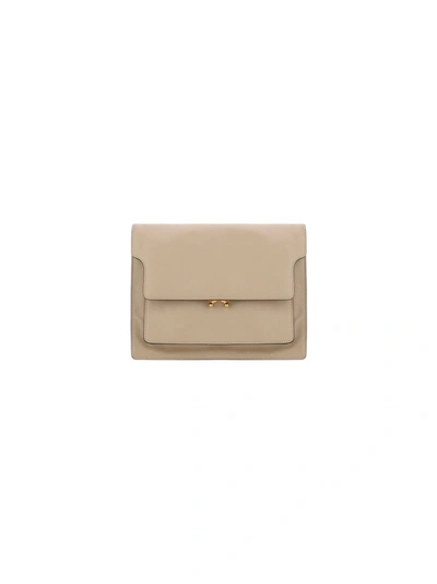 Shop Marni Soft Trunk Large Shoulder Bag In Taupe