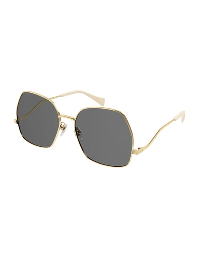 Shop Gucci Gg0972s Sunglasses In Gold Gold Grey
