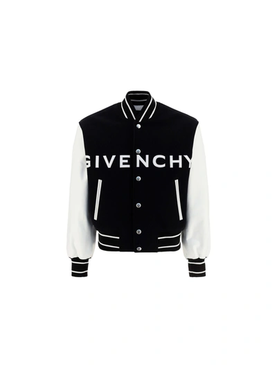 Shop Givenchy Bomber Jacket In Black/white