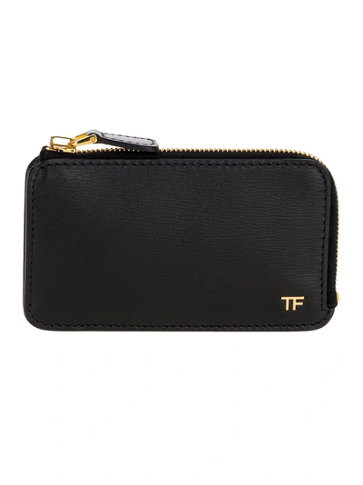 Shop Tom Ford Zip Wallet In Black