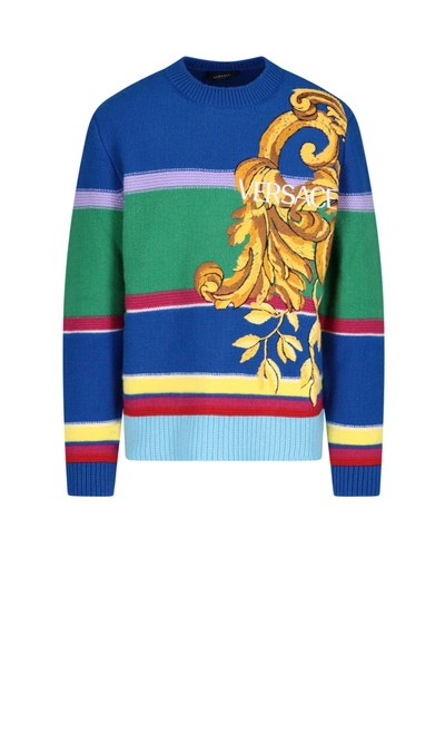 Shop Versace Sweater In Multicolor