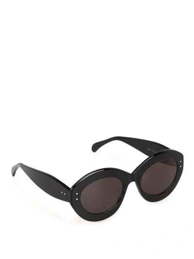 Shop Alaïa Aa0004s Sunglasses In Black Black Grey