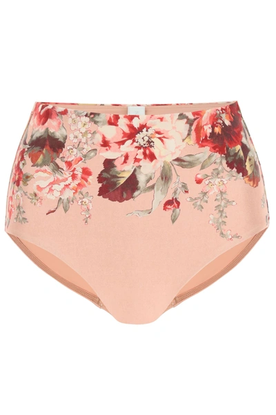Shop Zimmermann Cassia Bikini Bottom In Musk Floral (pink)