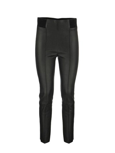 Shop Brunello Cucinelli High-waisted Leather Leggings In Black