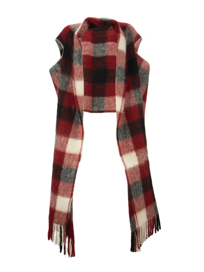 Shop Marni Arbutus Large Scarf With Slits In Red