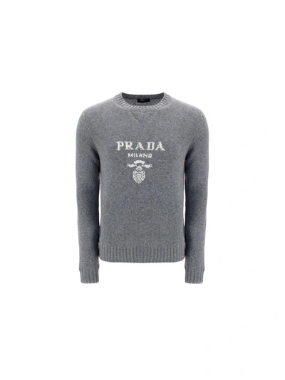 Shop Prada Sweater In Grigio