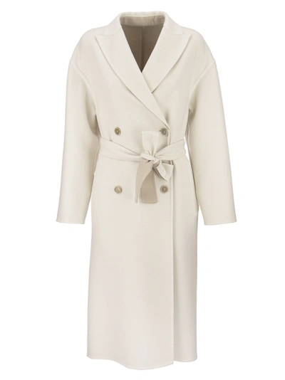 Shop Brunello Cucinelli Reversible Cashmere Coat In Cream/beige