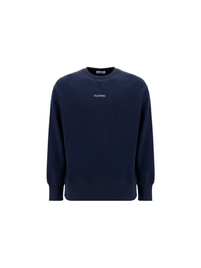 Shop Valentino Sweatshirt In Blu/bianco