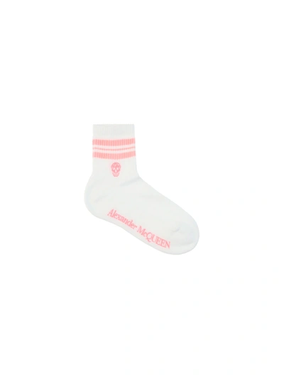 Shop Alexander Mcqueen Socks In White/pink