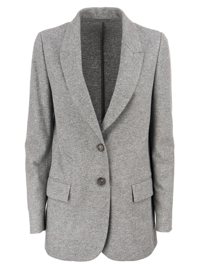 Shop Brunello Cucinelli Cashmere Blazer In Grey