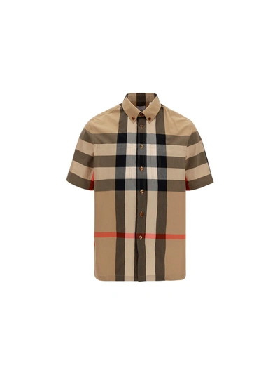 Shop Burberry Thames Shirt In Archive Beige Ip Chk
