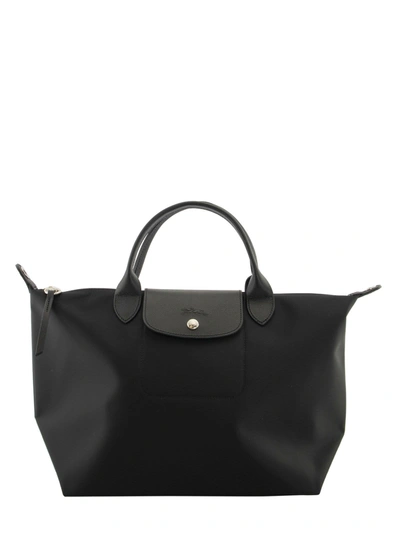 Shop Longchamp Le Pliage Néo - Top Handle Bag M In Black