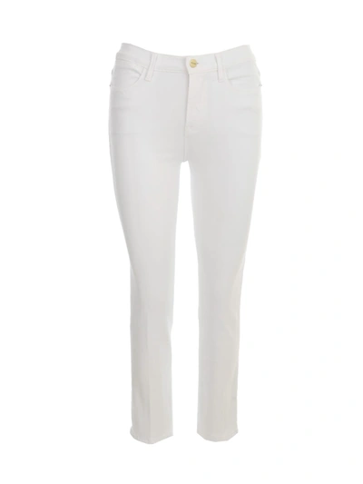 Shop Frame Le High Straight Jean In Blanc