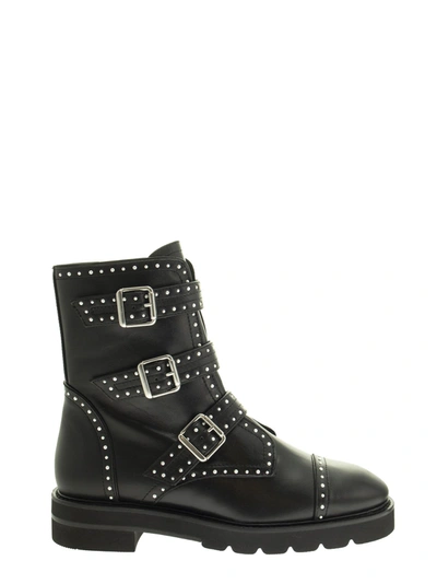 Shop Stuart Weitzman Jesse Lift - Biker Boot In Black