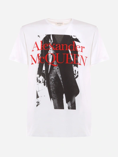 Shop Alexander Mcqueen Atelier Punk Cotton T-shirt In White