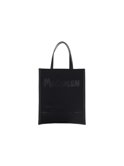 Shop Alexander Mcqueen City Tote Bag In Black/black