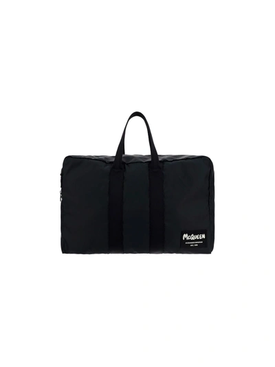 Shop Alexander Mcqueen Tote Bag In Black/black/off W