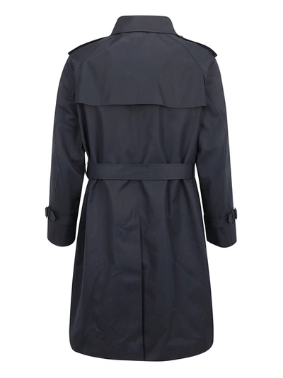 Shop Mackintosh Burberry Trench Coat In Black