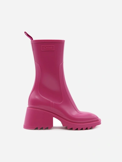 Shop Chloé Betty Rain Boots In Pvc In Fuchsia