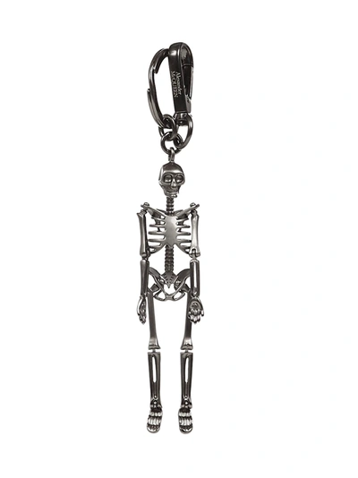 Shop Alexander Mcqueen Skeleton Key Ring In Silver