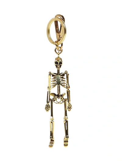 Shop Alexander Mcqueen Skeleton Key Ring In Gold