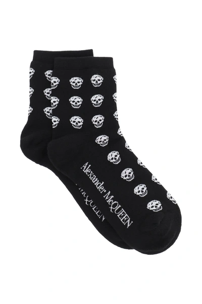 Shop Alexander Mcqueen Multiskull Socks In Black White (black)