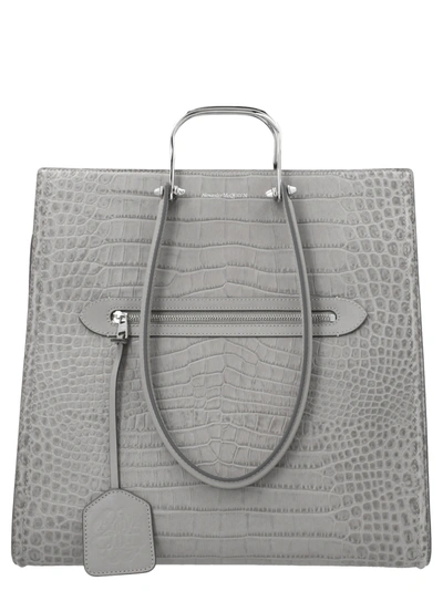Shop Alexander Mcqueen The Tall Story Bag In Grey