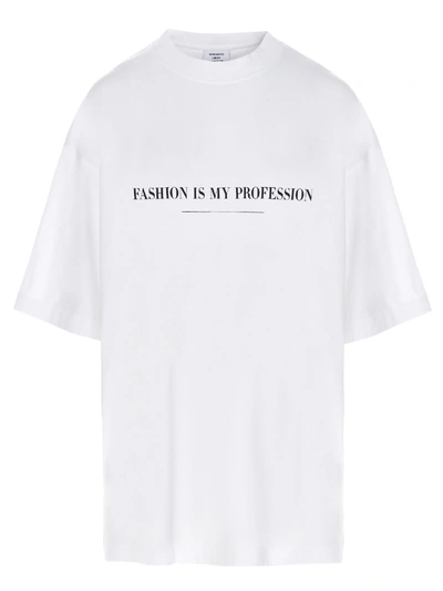 Shop Vetements Fashion Is My Profession T-shirt In White