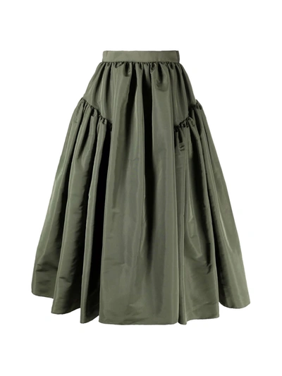 Shop Alexander Mcqueen Exploded Poly Skirt In Khaki