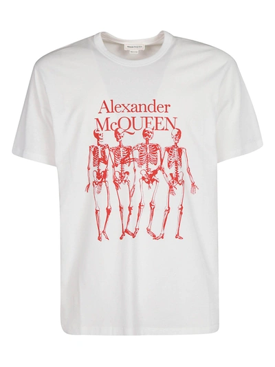 Shop Alexander Mcqueen Logo Printed T-shirt In Bianco