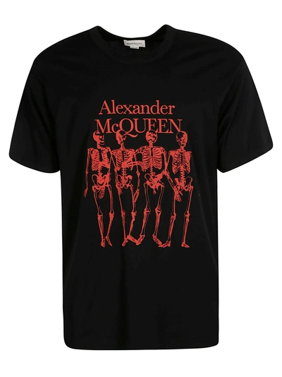 Shop Alexander Mcqueen Logo Printed T-shirt In Nero