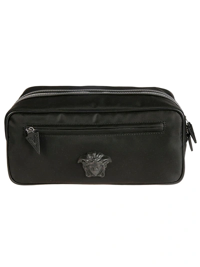 Shop Versace Embossed Medusa Head Pouch In Nero