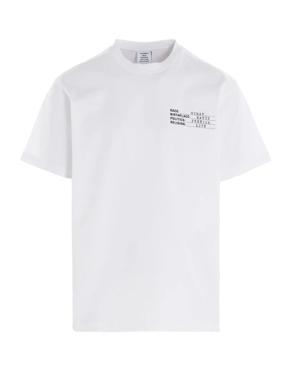 Shop Vetements Human Identity T-shirt In White