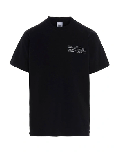 Shop Vetements Human Identity T-shirt In Black