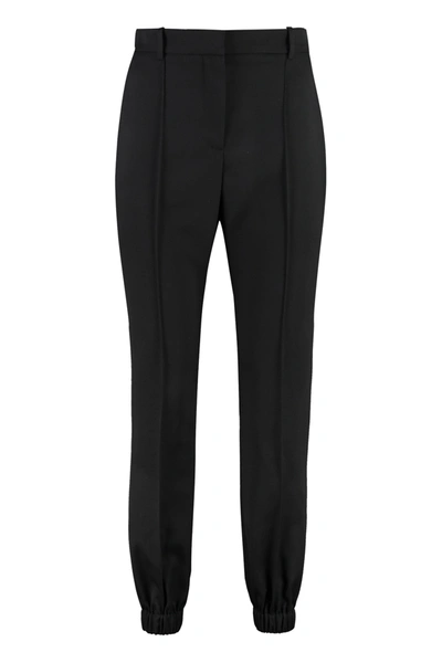 Shop Alexander Mcqueen Wool Tailored Trousers In Black