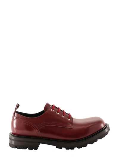 Shop Alexander Mcqueen Worker Lace-up Shoe In Red