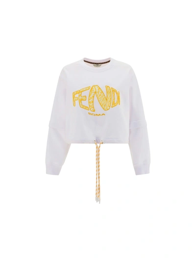 Shop Fendi Sweatshirt In White