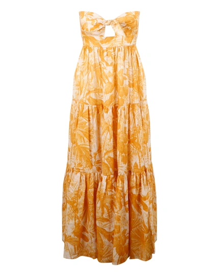 Shop Zimmermann Mae Tie Front Dress In Yellow & Orange