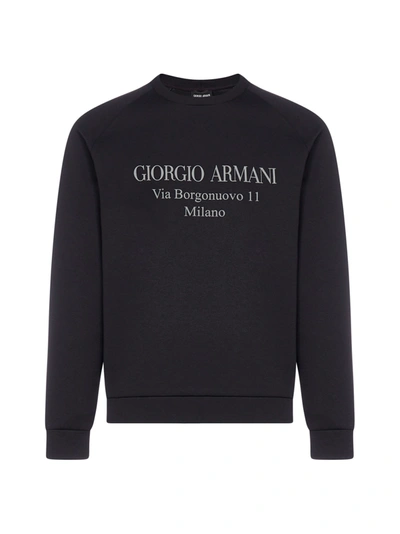 Shop Giorgio Armani Fleece In Blu Zaffiro