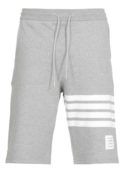 Shop Thom Browne 4bar Cotton Short In Light Grey