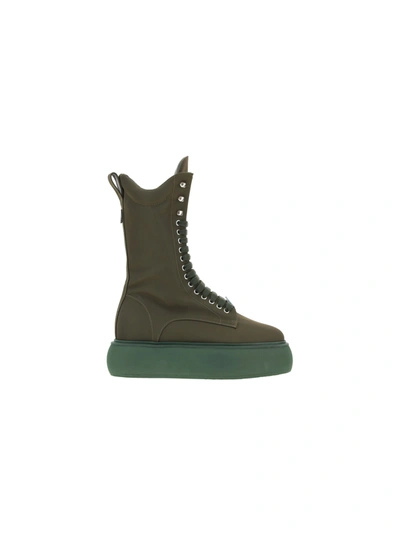Shop Attico Selene Boots In Verde Militare